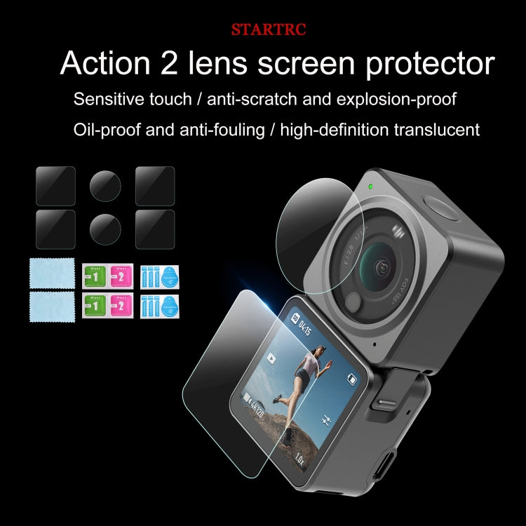 STARTRC 6 in 1 Lens + Front and Back LCD Display 9H 2.5D Tempered Glass Film for DJI Action 2 - DJI & GoPro Accessories by STARTRC | Online Shopping UK | buy2fix