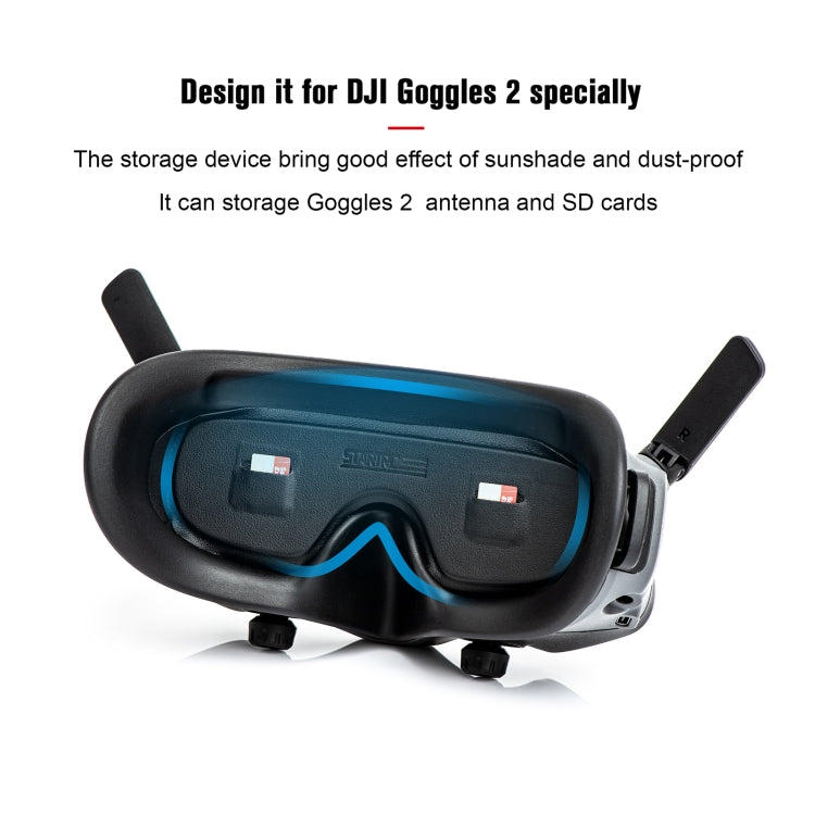 For DJI Goggles 2 / Avata Goggles STARTRC PU Dustproof Memory Card Storage Holder Lens Cover Antenna Storage Cover(Black) - DJI & GoPro Accessories by buy2fix | Online Shopping UK | buy2fix