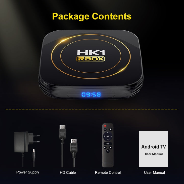 HK1 RBOX-H8S 4K Ultra HD Android 12.0 Smart TV Box with Remote Control, Allwinner H618 Quad-Core, 2GB+16GB(AU Plug) - Others by buy2fix | Online Shopping UK | buy2fix
