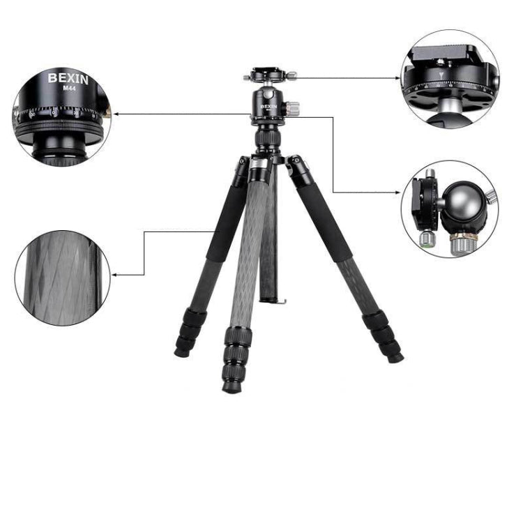 BEXIN W324C M44 Carbon Fiber Tripod Stable Shooting Camera for Video Point Dslr Camera - Tripods by BEXIN | Online Shopping UK | buy2fix