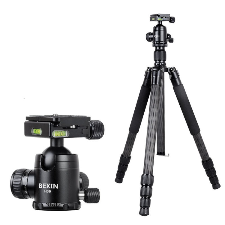 BEXIN W284C H36 Carbon Fiber Professional Photo Tripod for DSLR Camera - Tripods by BEXIN | Online Shopping UK | buy2fix