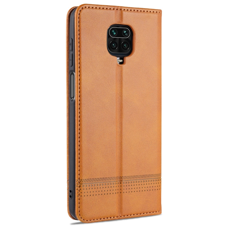 For Xiaomi Redmi Note 9 Pro / Note 9s AZNS Magnetic Calf Texture Horizontal Flip Leather Case with Card Slots & Holder & Wallet(Light Brown) - Xiaomi Cases by AZNS | Online Shopping UK | buy2fix