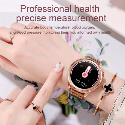 F80 1.3 inch TFT Color Screen IP68 Waterproof Women Smart Watch, Support Body Temperature Monitor / Blood Pressure Monitor / Menstrual Cycle Reminder(Black) - Smart Wear by buy2fix | Online Shopping UK | buy2fix