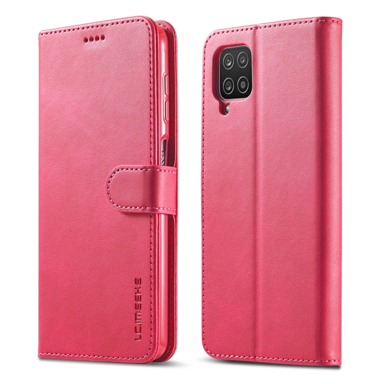 For Samsung Galaxy A12 LC.IMEEKE Calf Texture Horizontal Flip Leather Case, with Holder & Card Slots & Wallet & Photo Frame(Red) - Galaxy Phone Cases by LC.IMEEKE | Online Shopping UK | buy2fix