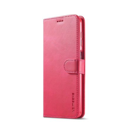 For Samsung Galaxy A12 LC.IMEEKE Calf Texture Horizontal Flip Leather Case, with Holder & Card Slots & Wallet & Photo Frame(Red) - Galaxy Phone Cases by LC.IMEEKE | Online Shopping UK | buy2fix