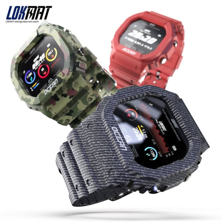 Lokmat OCEAN 1.14 inch TFT Touch Screen IP68 Waterproof Smart Watch, Support Information Reminder / Sleep Monitor / Sport Record(Camouflage Green) - Smart Wear by Lokmat | Online Shopping UK | buy2fix