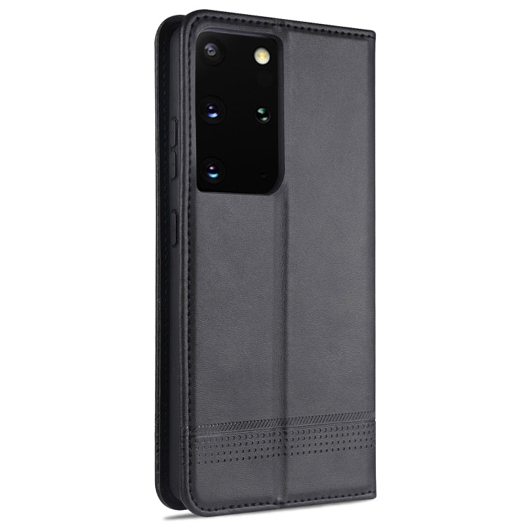 For Samsung Galaxy S21 Ultra 5G AZNS Magnetic Calf Texture Horizontal Flip Leather Case with Card Slots & Holder & Wallet(Black) - Galaxy S21 Ultra 5G Cases by AZNS | Online Shopping UK | buy2fix