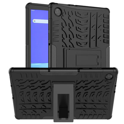 For Lenovo Tab M10 HD Gen 2 (TB-X306F) Tire Texture TPU+PC Shockproof Case with Holder(Black) - For Lenovo by buy2fix | Online Shopping UK | buy2fix