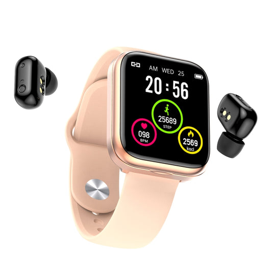 X8 1.69 inch HD Color Screen Bluetooth Earphone Smart Bracelet, Support Sleep Monitoring / Blood Pressure Monitoring / Heart Rate Monitoring(Rose Gold) - Smart Wear by buy2fix | Online Shopping UK | buy2fix