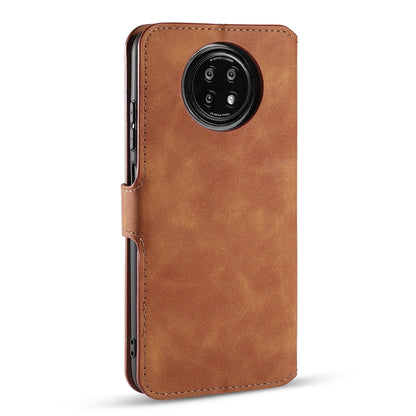 For Xiaomi Redmi Note 9T 5G DG.MING Retro Oil Side Horizontal Flip Leather Case with Holder & Card Slots & Wallet(Brown) - Xiaomi Cases by DG.MING | Online Shopping UK | buy2fix