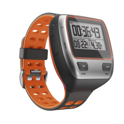 For Garmin Forerunner 310XT Two-color Silicone Watch Band(Grey Orange) - Smart Wear by buy2fix | Online Shopping UK | buy2fix