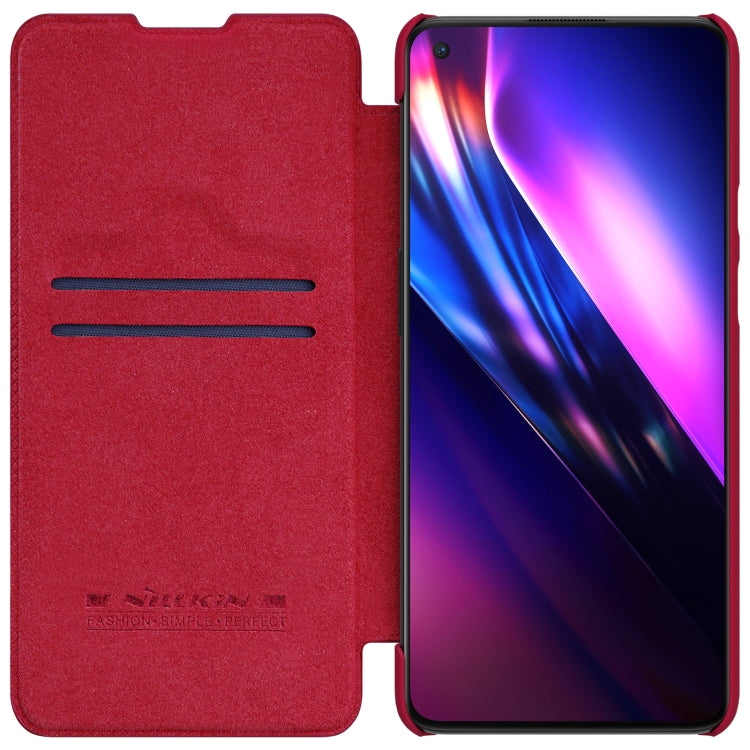 For OnePlus 9 (IN/CN Version) NILLKIN QIN Series Crazy Horse Texture Horizontal Flip Leather Case with Card Slot(Red) - OnePlus Cases by NILLKIN | Online Shopping UK | buy2fix