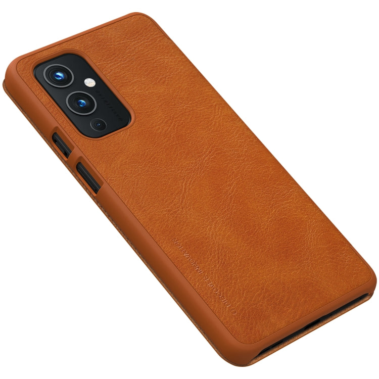 For OnePlus 9 (IN/CN Version) NILLKIN QIN Series Crazy Horse Texture Horizontal Flip Leather Case with Card Slot(Brown) - OnePlus Cases by NILLKIN | Online Shopping UK | buy2fix