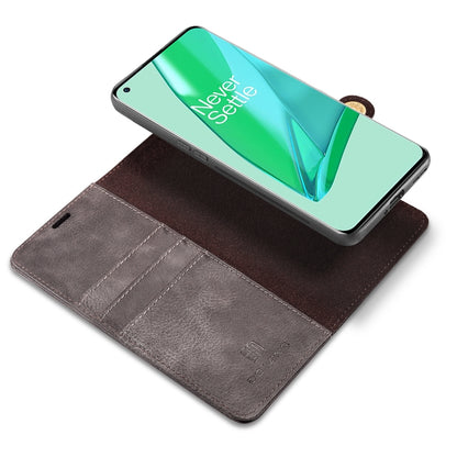 For OnePlus 9 Pro DG.MING Crazy Horse Texture Flip Detachable Magnetic Leather Case with Holder & Card Slots & Wallet(Grey) - OnePlus Cases by DG.MING | Online Shopping UK | buy2fix