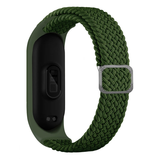 For Xiaomi Mi Band 6 / 5  / 4 / 3 Adjustable Nylon Braided Elasticity Watch Band(Green) - Smart Wear by buy2fix | Online Shopping UK | buy2fix
