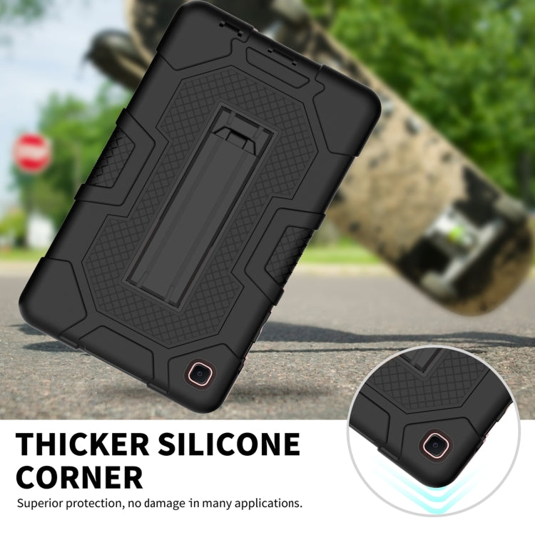 For Samsung Galaxy Tab A7 Lite T220 / T225 Contrast Color Robot Shockproof Silicone + PC Protective Case with Holder(Black) - Samsung Accessories by buy2fix | Online Shopping UK | buy2fix