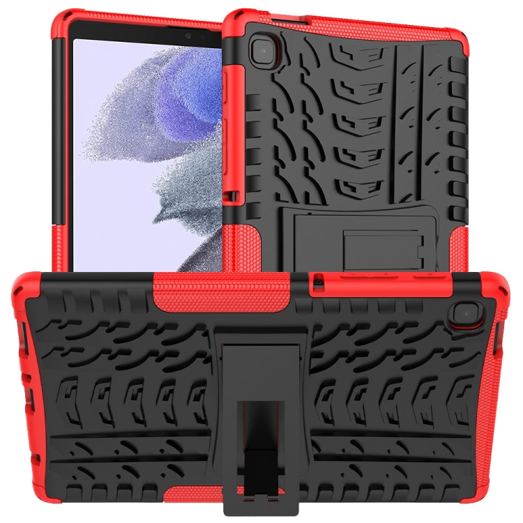 For Samsung Galaxy Tab A7 Lite Tire Texture Shockproof TPU+PC Protective Case with Holder(Red) - Samsung Accessories by buy2fix | Online Shopping UK | buy2fix