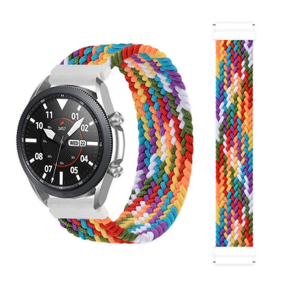 For Garmin Vivoactive 3 Adjustable Nylon Braided Elasticity Watch Band, Size:135mm(Rainbow) - Smart Wear by buy2fix | Online Shopping UK | buy2fix