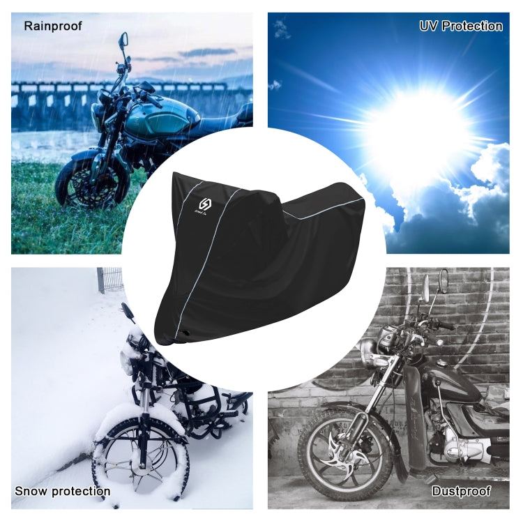 WUPP CS-1410A2 Motorcycle Thickened Oxford Cloth All-inclusive Waterproof Sun-proof Protective Cover, Size:M(Black) - In Car by WUPP | Online Shopping UK | buy2fix