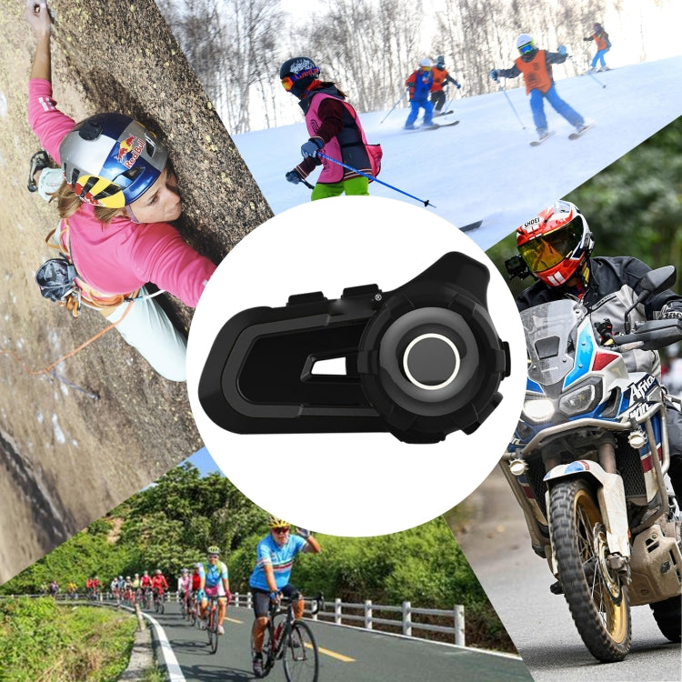 CS-1412D1 Bluetooth 5.1 S2 Motorcycle Helmet Full Duplex Bluetooth Intercom Headset Earphone(Black) - Motorcycle Walkie Talkie by buy2fix | Online Shopping UK | buy2fix