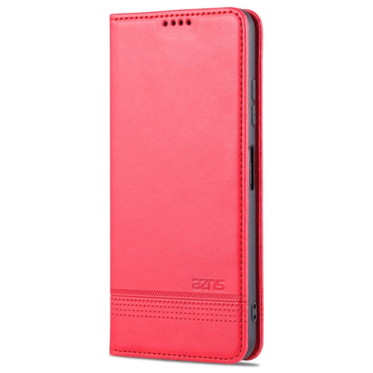 For Samsung Galaxy A22 5G AZNS Magnetic Calf Texture Horizontal Flip Leather Case with Card Slots & Holder & Wallet(Red) - Galaxy Phone Cases by AZNS | Online Shopping UK | buy2fix