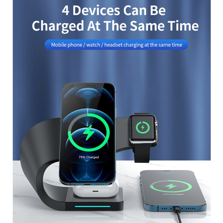 4 In 1 Multi-function Smart Magnetic Wireless Charger for iPhone & iWatches & AirPods(White) - Apple Accessories by buy2fix | Online Shopping UK | buy2fix