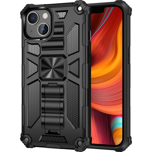 For iPhone 13 Pro Armor Shockproof TPU + PC Magnetic Protective Case with Holder (Black) - iPhone 13 Pro Cases by buy2fix | Online Shopping UK | buy2fix