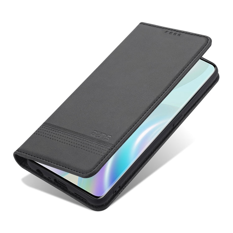 For OnePlus Nord CE 5G AZNS Magnetic Calf Texture Horizontal Flip Leather Case with Card Slots & Holder & Wallet(Black) - OnePlus Cases by AZNS | Online Shopping UK | buy2fix