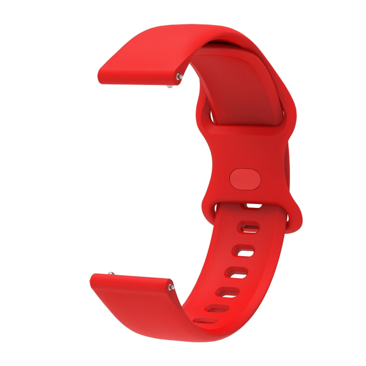 20mm For Amazfit GTS 2e Butterfly Buckle Silicone Watch Band(Red) - Watch Bands by buy2fix | Online Shopping UK | buy2fix