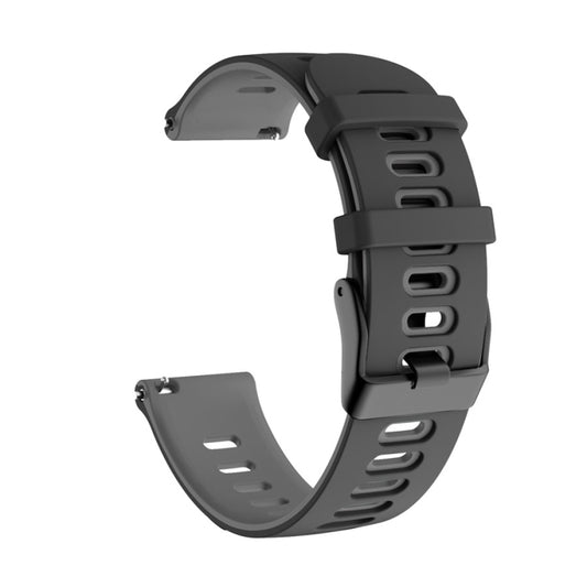 20mm For Garmin Vivoactive 3 / Venu Universal Two-color Silicone Watch Band(Black Grey) - Watch Bands by buy2fix | Online Shopping UK | buy2fix