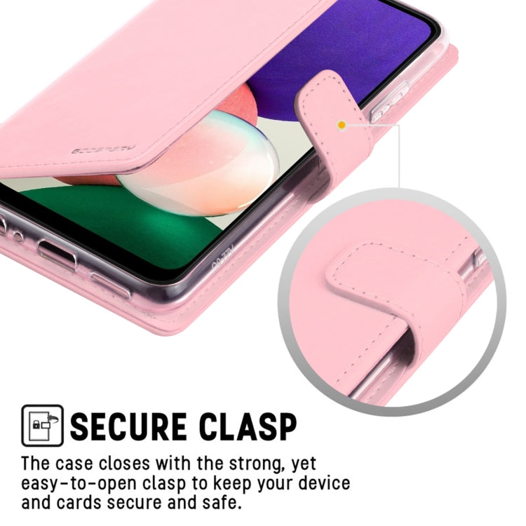 For Samsung Galaxy A22 5G GOOSPERY BLUE MOON Crazy Horse Texture Horizontal Flip Leather Case with Holder & Card Slot & Wallet(Pink) - Galaxy Phone Cases by GOOSPERY | Online Shopping UK | buy2fix