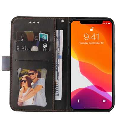 For iPhone 13 mini Business Stitching-Color Horizontal Flip PU Leather Case with Holder & Card Slots & Photo Frame (Grey) - iPhone 13 mini Cases by buy2fix | Online Shopping UK | buy2fix