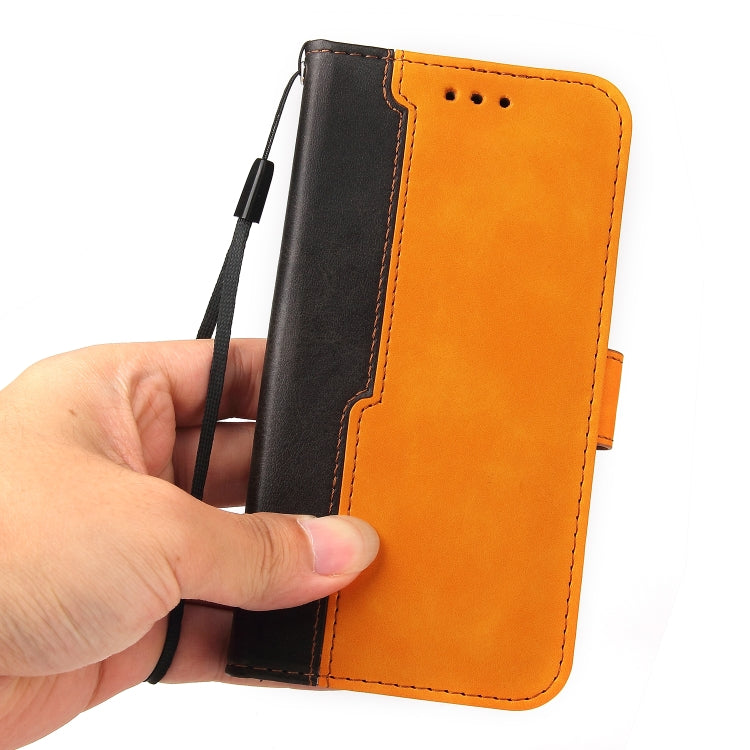 For iPhone 13 Pro Max Business Stitching-Color Horizontal Flip PU Leather Case with Holder & Card Slots & Photo Frame  (Orange) - iPhone 13 Pro Max Cases by buy2fix | Online Shopping UK | buy2fix