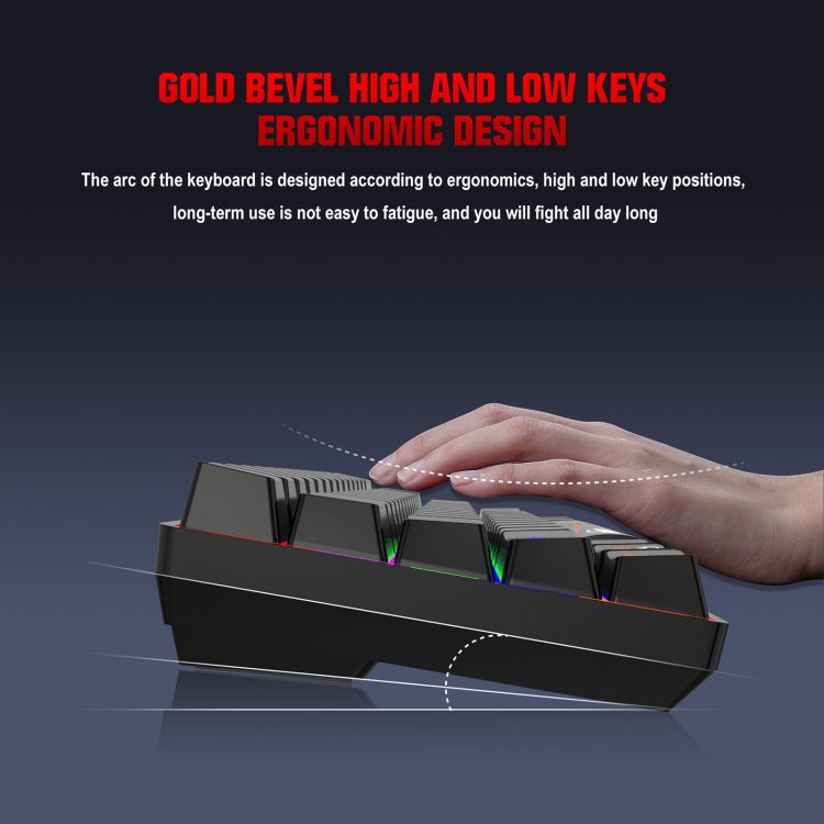 HXSJ L800 61 Keys Bluetooth 5.0 / 2.4G Wireless / Type-C Wired Three Modes Blue Shaft Mechanical Keyboard(Black) - Wireless Keyboard by HXSJ | Online Shopping UK | buy2fix