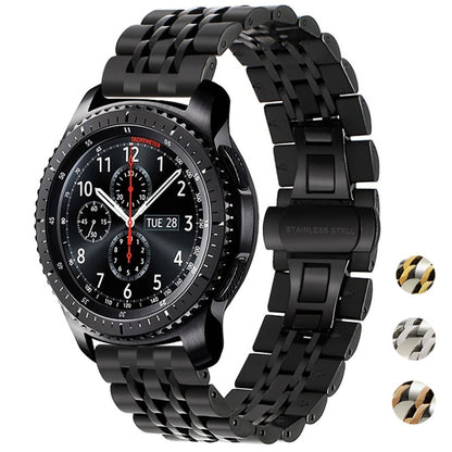 22mm Men Version Seven-beads Steel Watch Band(Black) - Watch Bands by buy2fix | Online Shopping UK | buy2fix