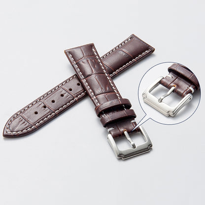 20mm Calf Leather Watch Band(Brown) - Smart Wear by buy2fix | Online Shopping UK | buy2fix