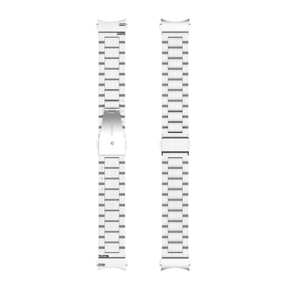 For Samsung Galaxy Watch4 / Watch4 Classic Three Strains Steel Watch Band(Silver) - Smart Wear by buy2fix | Online Shopping UK | buy2fix