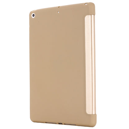 For iPad 10.2 2021 / 2020 / 2019 GEBEI Shockproof Horizontal Flip Leather Case with Three-folding Holder(Gold) - iPad 10.2 Cases by GEBEI | Online Shopping UK | buy2fix