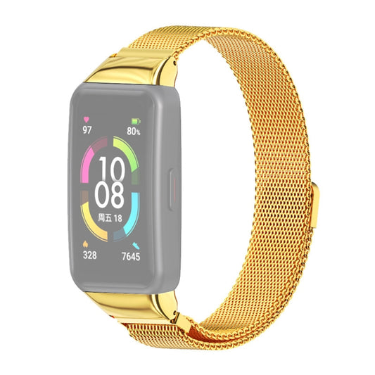 For Huawei Band 6 / Honor Band 6 / 7 MIJOBS Milan Stainless Steel Magnetic Watch Band(Gold) - Watch Bands by MIJOBS | Online Shopping UK | buy2fix