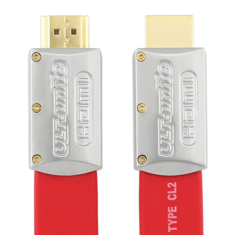 ULT-unite 4K Ultra HD Gold-plated HDMI to HDMI Flat Cable, Cable Length:1.5m(Red) - Cable by ult-unite | Online Shopping UK | buy2fix