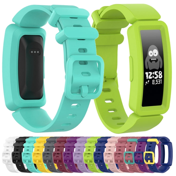 For Fitbit Inspire HR / Ace 2 Silicone Smart Watch  Watch Band(Purple + Blue Buckle) - Smart Wear by buy2fix | Online Shopping UK | buy2fix