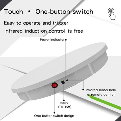 52cm Remote Control Electric Rotating Turntable Display Stand Video Shooting Props Turntable, Plug-in Power, Power Plug:UK Plug(Black) - Camera Accessories by buy2fix | Online Shopping UK | buy2fix