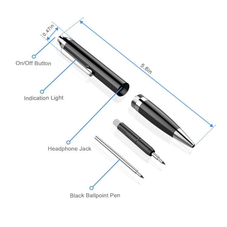 Q90 Intelligent HD Digital Noise Reduction Recording Pen, Capacity:4GB(Black) - Security by buy2fix | Online Shopping UK | buy2fix