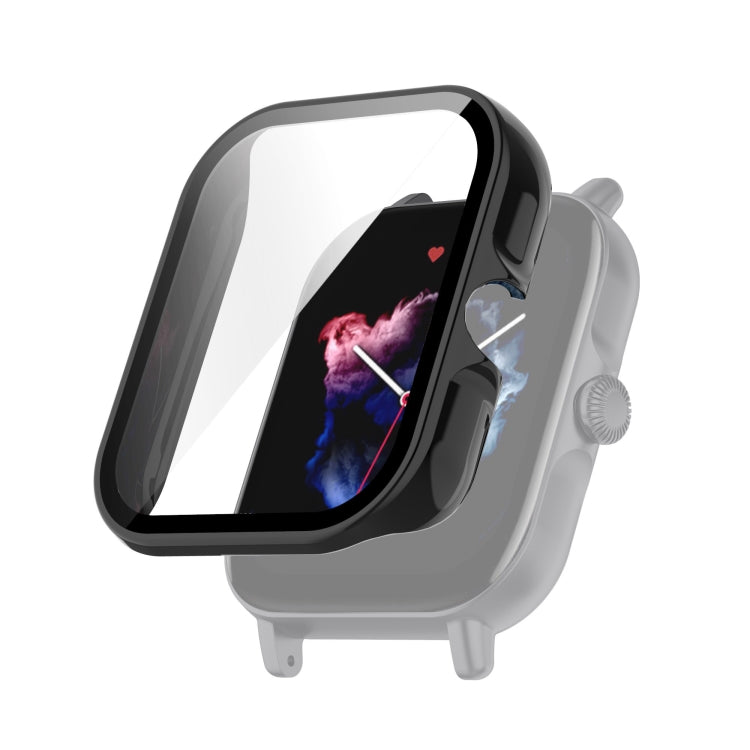 For Amazfit GTS 3 PC + Tempered Glass Watch Protective Case(Black) - Watch Cases by buy2fix | Online Shopping UK | buy2fix