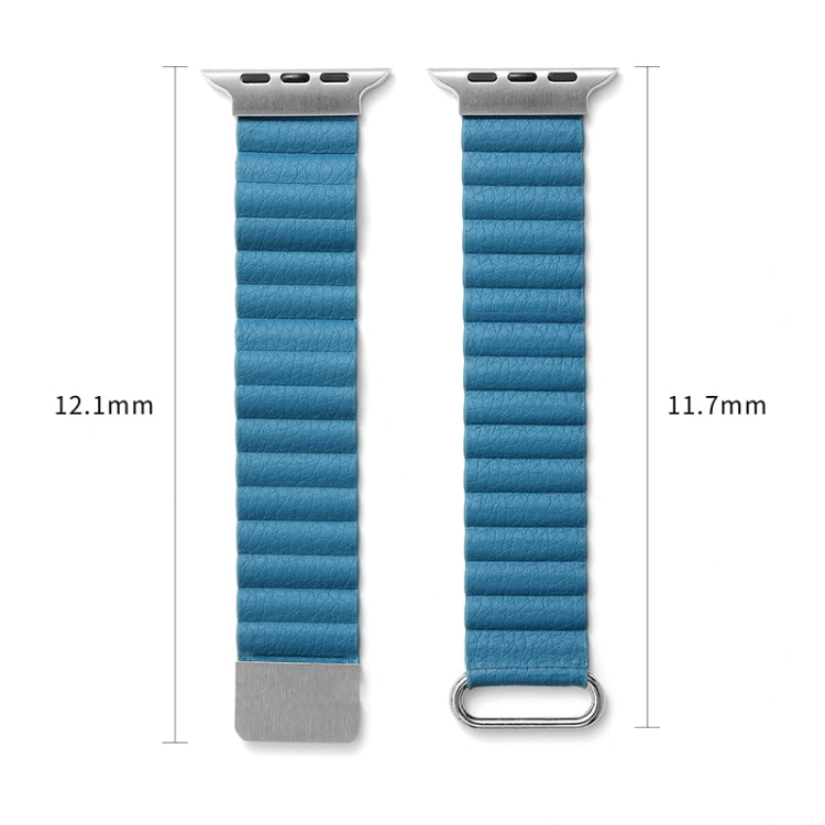 Magnetic Leather Strap Watch Band For Apple Watch Series 8&7 41mm / SE 2&6&SE&5&4 40mm / 3&2&1 38mm(Rose Gold Buckle Crimson Cherry) - Smart Wear by buy2fix | Online Shopping UK | buy2fix