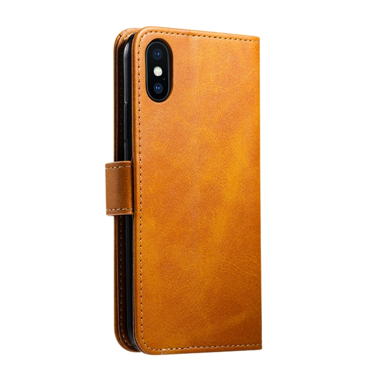 For iPhone X / XS GUSSIM Magnetic Horizontal Flip Leather Case with Holder & Card Slots & & Wallet(Yellow) - More iPhone Cases by GUSSIM | Online Shopping UK | buy2fix