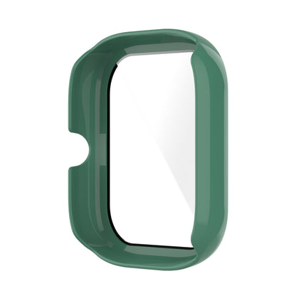 For Amazfit GTS 2 mini PC + Tempered Glass Watch Protective Case(Pine Needle Green) - Watch Cases by buy2fix | Online Shopping UK | buy2fix