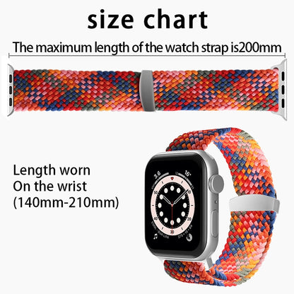 Nylon Braid Watch Band For Apple Watch Series 9&8&7 41mm / SE 3&SE 2&6&SE&5&4 40mm / 3&2&1 38mm(Blue + White) - Watch Bands by buy2fix | Online Shopping UK | buy2fix