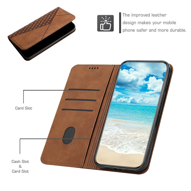 For Motorola Moto E20 / E30 / E40 Skin Feel Magnetic Leather Phone Case(Brown) - Motorola Cases by buy2fix | Online Shopping UK | buy2fix