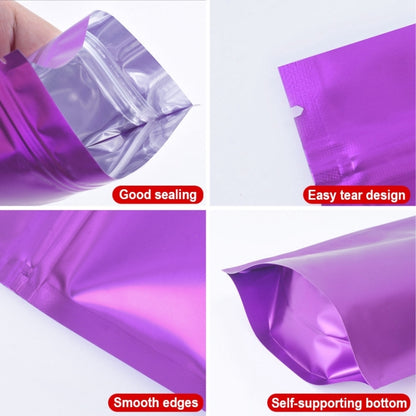 100 PCS/Set Matte Aluminum Foil Snack Stand-up Pouch, Size:8x12+3cm(Purple) - Preservation Supplies by buy2fix | Online Shopping UK | buy2fix